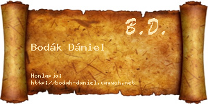 Bodák Dániel névjegykártya
